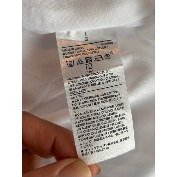 NWT Banana Republic Women's Frill-Sleeve Gauze Tiered Midi Dress White SZ Large - Picture 8 of 10